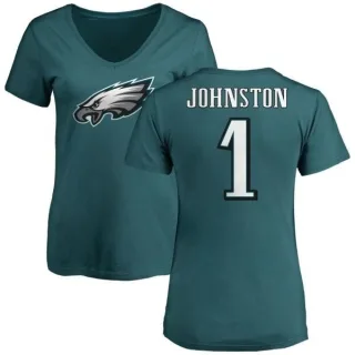 Cameron Johnston Women's Philadelphia Eagles Name & Number Logo Slim Fit T-Shirt - Green