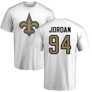 Cameron Jordan New Orleans Saints Name & Number Logo T-Shirt - White