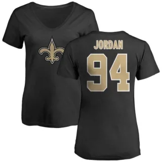 Cameron Jordan Women's New Orleans Saints Name & Number Logo Slim Fit T-Shirt - Black