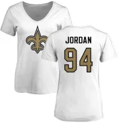 Cameron Jordan Women's New Orleans Saints Name & Number Logo Slim Fit T-Shirt - White