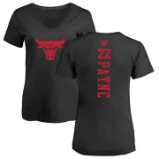 Cameron Payne Women's Chicago Bulls Black One Color Backer Slim-Fit V-Neck T-Shirt