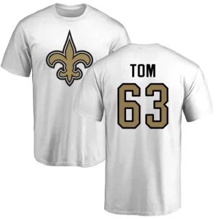 Cameron Tom New Orleans Saints Name & Number Logo T-Shirt - White