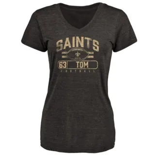 Cameron Tom Women's New Orleans Saints Flanker Tri-Blend T-Shirt - Black