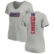 Carl Banks Women's New York Giants Backer V-Neck T-Shirt - Ash