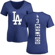 Carl Crawford Women's Los Angeles Dodgers Backer Slim Fit T-Shirt - Royal