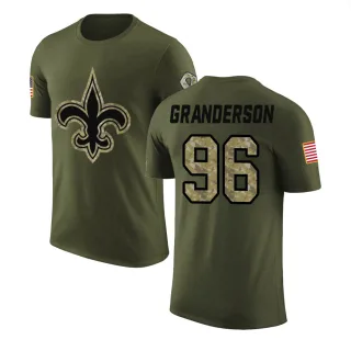 Carl Granderson New Orleans Saints Olive Salute to Service Legend T-Shirt