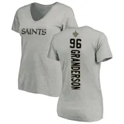 Carl Granderson Women's New Orleans Saints Backer V-Neck T-Shirt - Ash