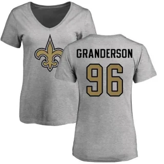 Carl Granderson Women's New Orleans Saints Name & Number Logo Slim Fit T-Shirt - Ash