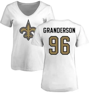 Carl Granderson Women's New Orleans Saints Name & Number Logo Slim Fit T-Shirt - White