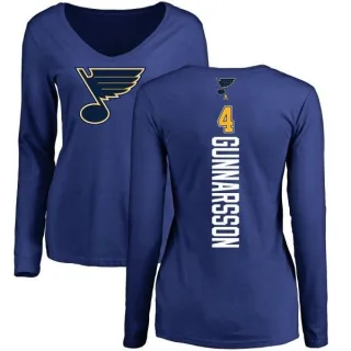 Carl Gunnarsson Women's St. Louis Blues Backer V-Neck Long-Sleeve T-Shirt - Royal