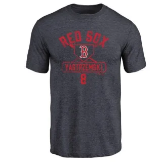 Carl Yastrzemski Boston Red Sox Base Runner Tri-Blend T-Shirt - Navy