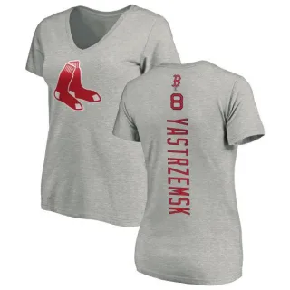 Carl Yastrzemski Women's Boston Red Sox Backer Slim Fit T-Shirt - Ash