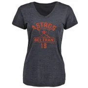 Carlos Beltran Women's Houston Astros Base Runner Tri-Blend T-Shirt - Navy