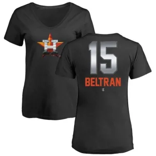 Carlos Beltran Women's Houston Astros Midnight Mascot V-Neck T-Shirt - Black