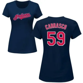 Carlos Carrasco Women's Cleveland Indians Name & Number T-Shirt - Navy