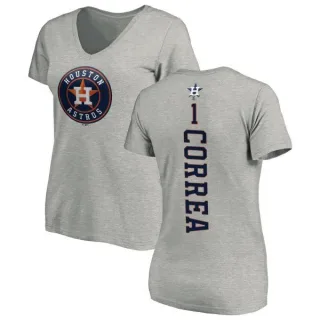 Carlos Correa Women's Houston Astros Backer Slim Fit T-Shirt - Ash