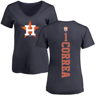 Carlos Correa Women's Houston Astros Backer Slim Fit T-Shirt - Navy