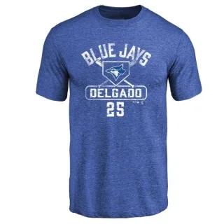 Carlos Delgado Toronto Blue Jays Base Runner Tri-Blend T-Shirt - Royal