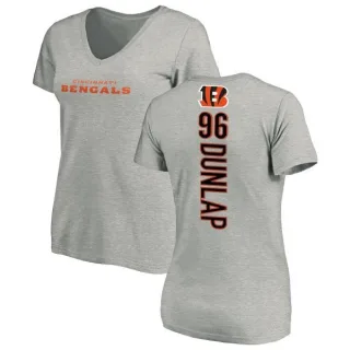 Carlos Dunlap Women's Cincinnati Bengals Backer V-Neck T-Shirt - Ash