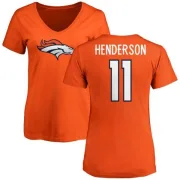 Carlos Henderson Women's Denver Broncos Name & Number Logo Slim Fit T-Shirt - Orange