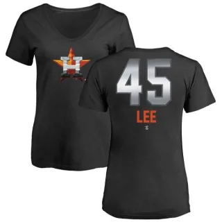 Carlos Lee Women's Houston Astros Midnight Mascot V-Neck T-Shirt - Black