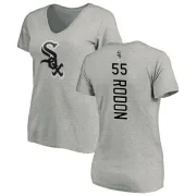 Carlos Rodon Women's Chicago White Sox Backer Slim Fit T-Shirt - Ash