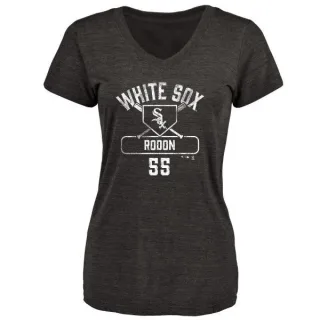 Carlos Rodon Women's Chicago White Sox Base Runner Tri-Blend T-Shirt - Black