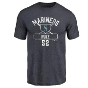 Carlos Ruiz Seattle Mariners Base Runner Tri-Blend T-Shirt - Navy