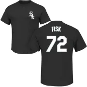 Carlton Fisk Chicago White Sox Name & Number T-Shirt - Black