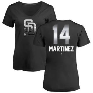 Carmelo Martinez Women's San Diego Padres Midnight Mascot V-Neck T-Shirt - Black