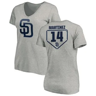 Carmelo Martinez Women's San Diego Padres RBI Slim Fit V-Neck T-Shirt - Heathered Gray