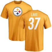 Carnell Lake Pittsburgh Steelers Name & Number Logo T-Shirt - Gold