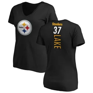 Carnell Lake Women's Pittsburgh Steelers Backer Slim Fit T-Shirt - Black