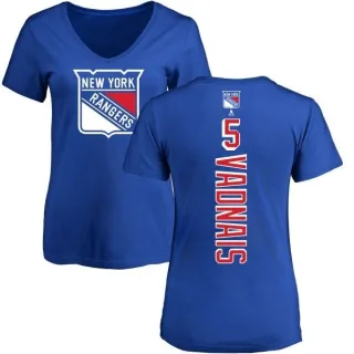 Carol Vadnais Women's New York Rangers Backer T-Shirt - Blue