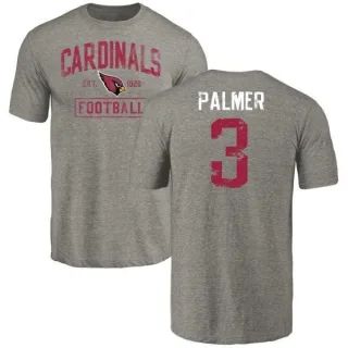 Carson Palmer Arizona Cardinals Gray Distressed Name & Number Tri-Blend T-Shirt