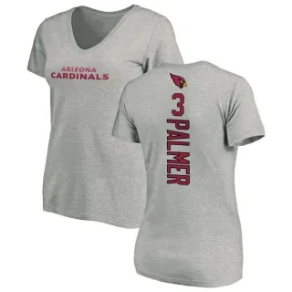 Carson Palmer Women's Arizona Cardinals Backer V-Neck T-Shirt - Ash