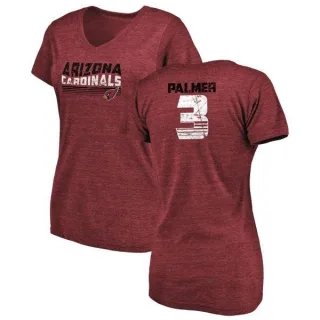 Carson Palmer Women's Arizona Cardinals Retro Tri-Blend V-Neck T-Shirt - Cardinal