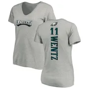 Carson Wentz Women's Philadelphia Eagles Backer V-Neck T-Shirt - Ash