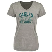 Carson Wentz Women's Philadelphia Eagles Flanker Tri-Blend T-Shirt - Heathered Gray