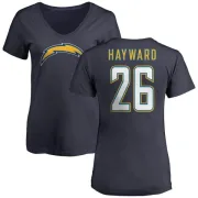 Casey Hayward Women's Los Angeles Chargers Name & Number Slim Fit V-Neck T-Shirt - Navy