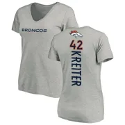 Casey Kreiter Women's Denver Broncos Backer V-Neck T-Shirt - Ash