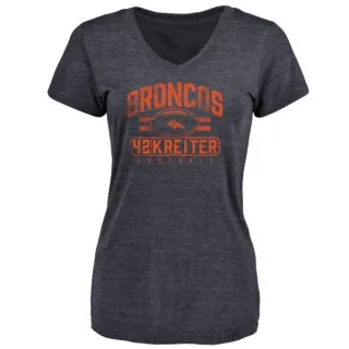 Casey Kreiter Women's Denver Broncos Flanker Tri-Blend T-Shirt - Navy