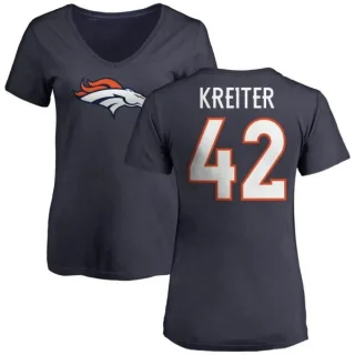 Casey Kreiter Women's Denver Broncos Name & Number Logo Slim Fit T-Shirt - Navy