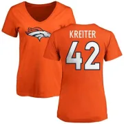 Casey Kreiter Women's Denver Broncos Name & Number Logo Slim Fit T-Shirt - Orange