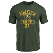 Catfish Hunter Oakland Athletics Base Runner Tri-Blend T-Shirt - Green