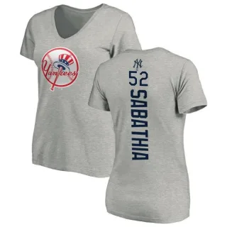 CC Sabathia Women's New York Yankees Backer Slim Fit T-Shirt - Ash