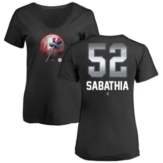 CC Sabathia Women's New York Yankees Midnight Mascot V-Neck T-Shirt - Black