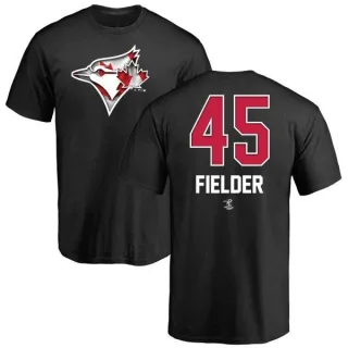 Cecil Fielder Toronto Blue Jays Name and Number Banner Wave T-Shirt - Black