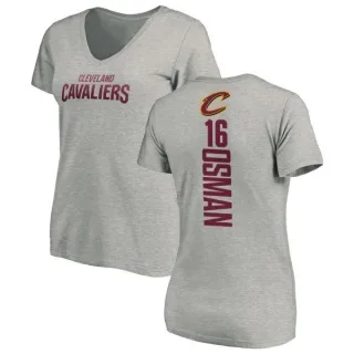 Cedi Osman Women's Cleveland Cavaliers Ash Backer T-Shirt