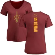 Cedi Osman Women's Cleveland Cavaliers Maroon Backer T-Shirt